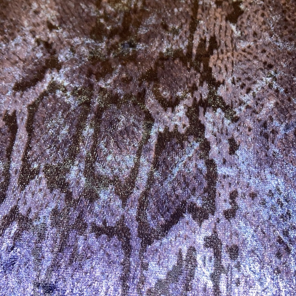2.5 yards of blue velvety snakeskin pattern polyester fabric